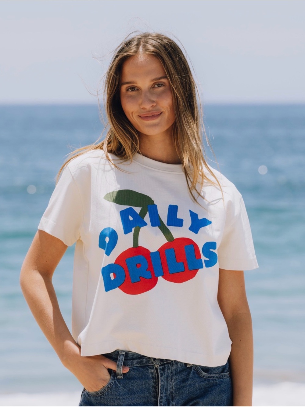 Daily Drills Cherry Boxy Tee NWT PRESALE